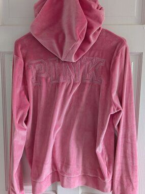 92💖 Victoria’s Secret PINK Velour Full zip Hoodie — Size L 💖
